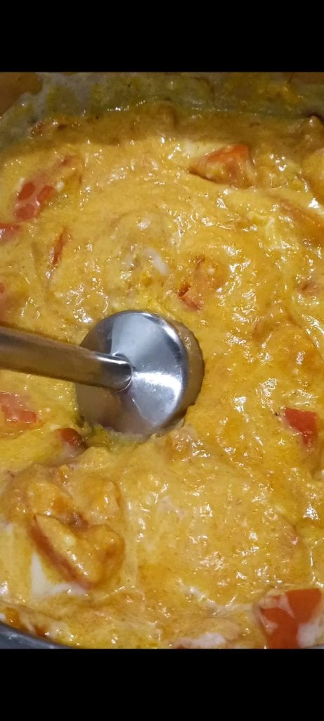 Trituramos calabaza y bechamel