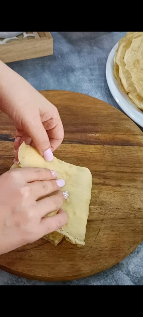 Las cerramos en triángulo