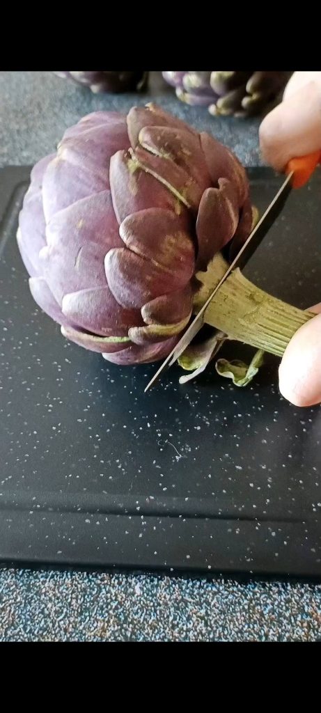 Limpiamos las alcachofas