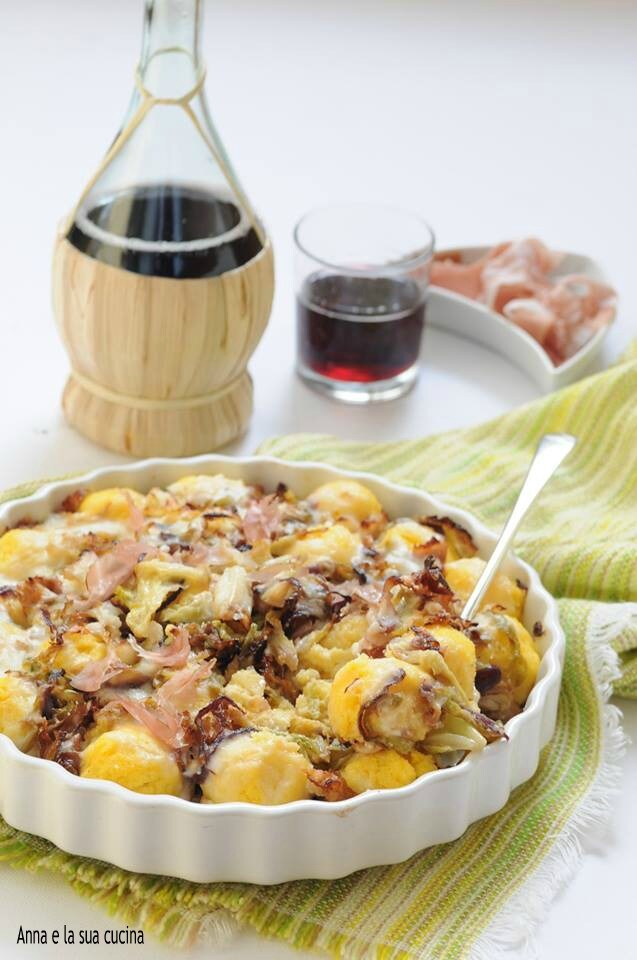 Ñoquis de polenta con col y speck