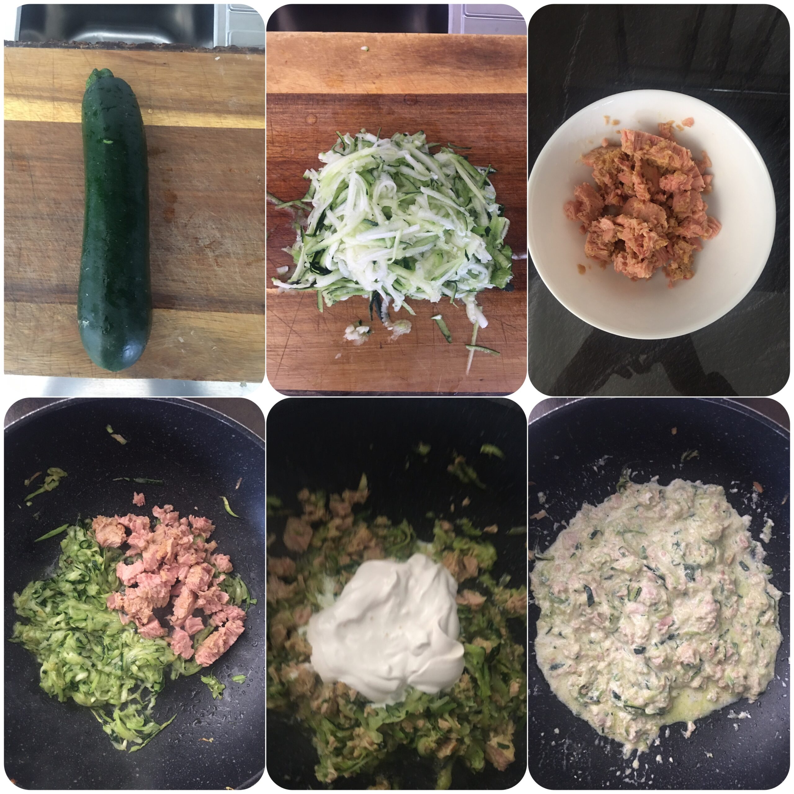 Farfalle con atún y calabacines