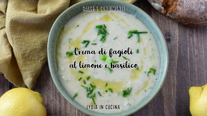 Crema de judías con limón y albahaca