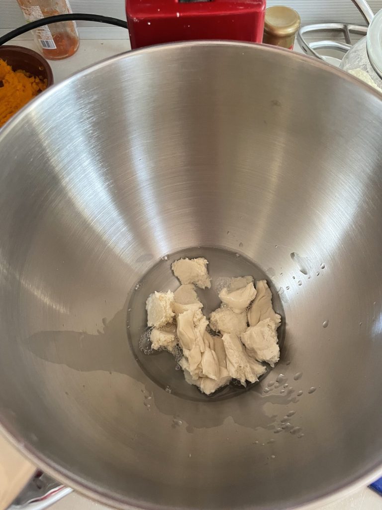 masa madre disuelta en agua