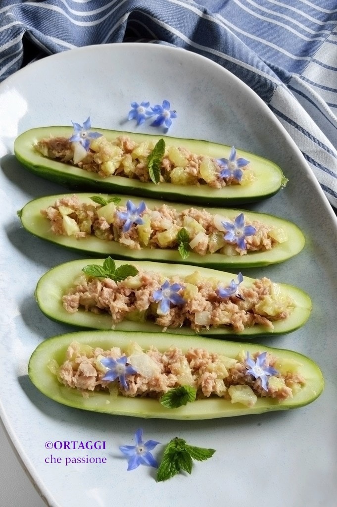 RECETA Barquitas de pepinos