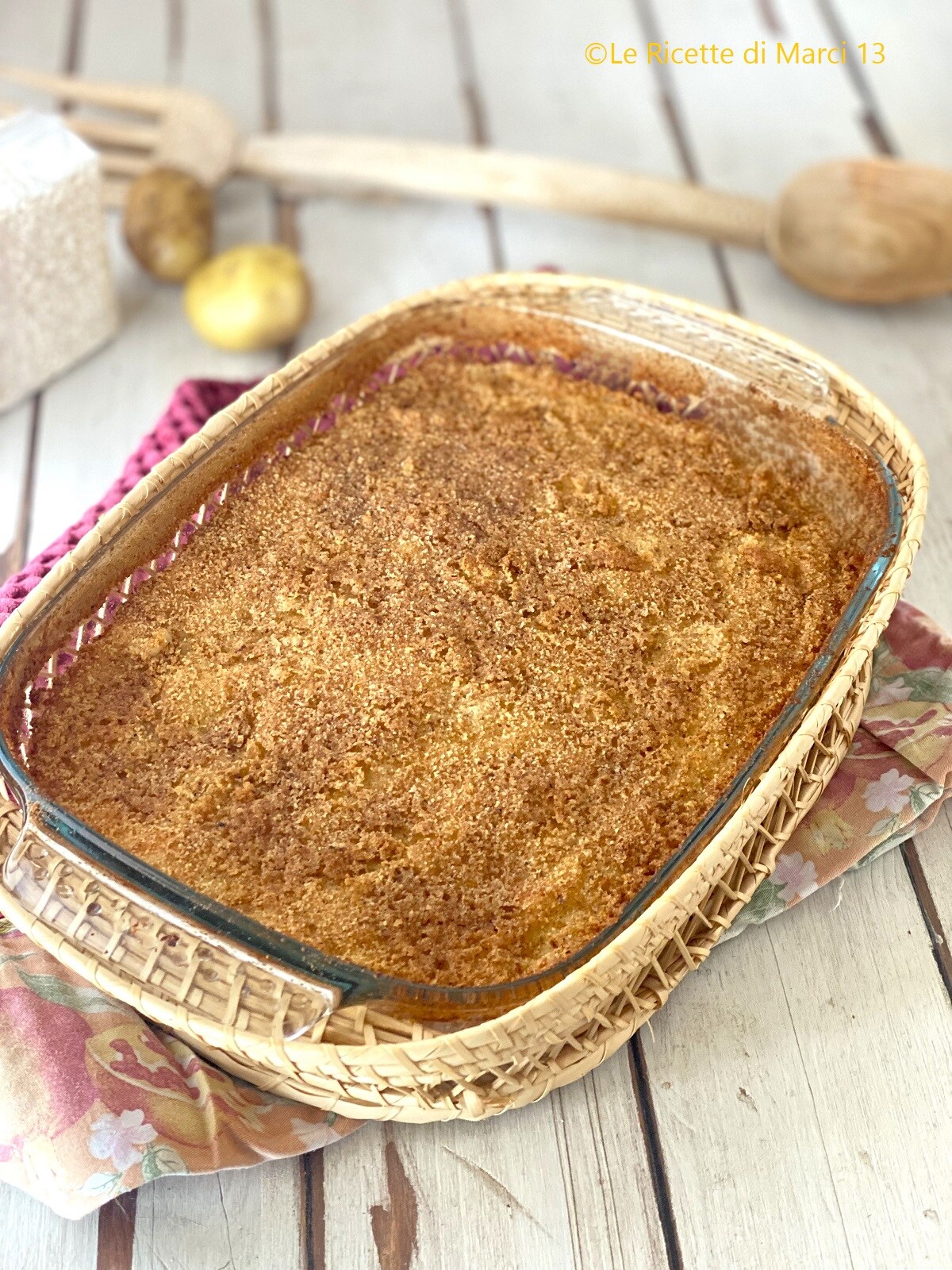 Arroz cremoso al horno, con provola y patatas