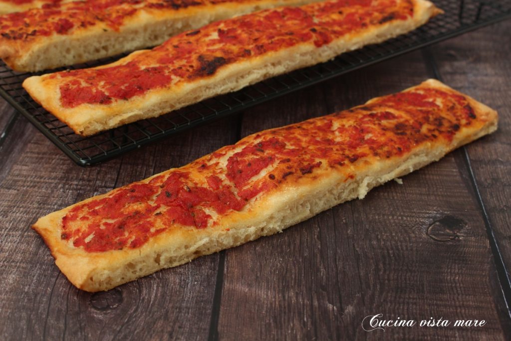 Barritas de pizza Cocina vista al mar