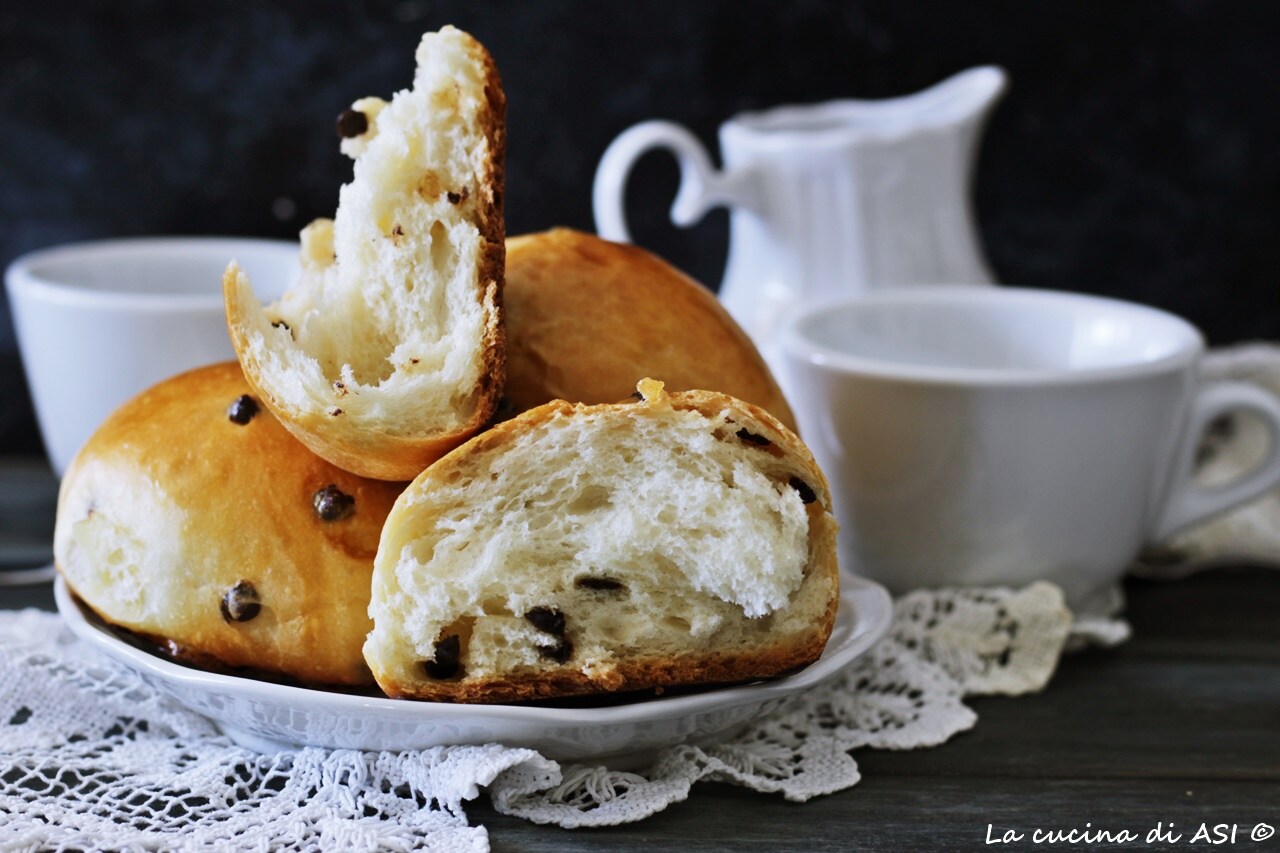 Bollos suaves con chispas de chocolate
