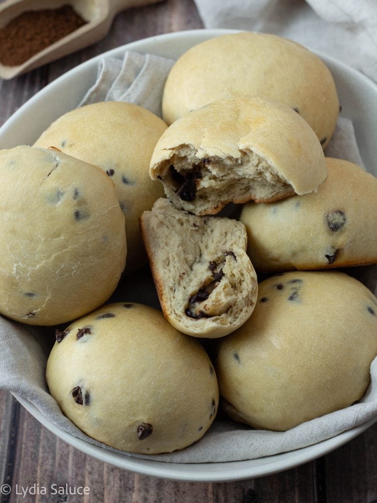 Brioche de café y chispas de chocolate