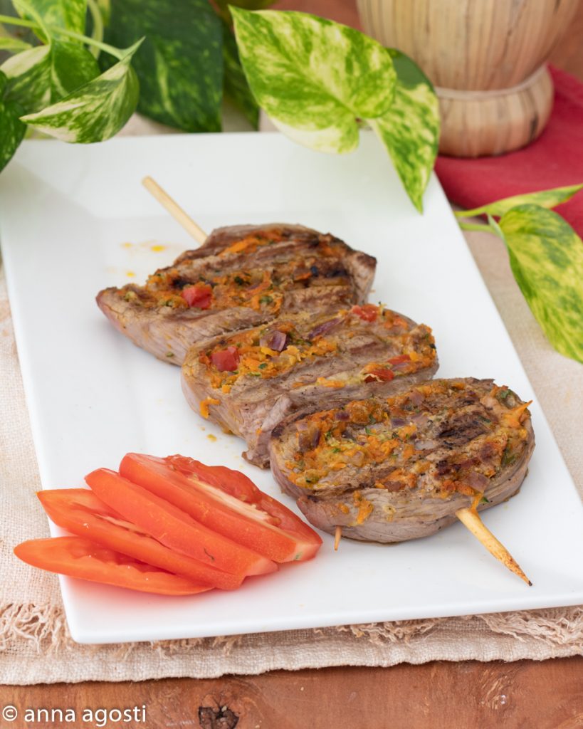 Brochetas de ternera enrolladas