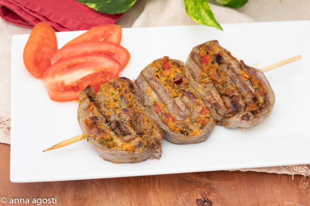 Brochetas de ternera enrolladas