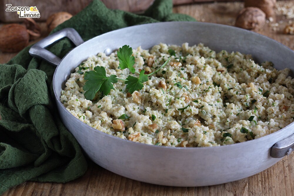 Bulgur con pesto de nueces
