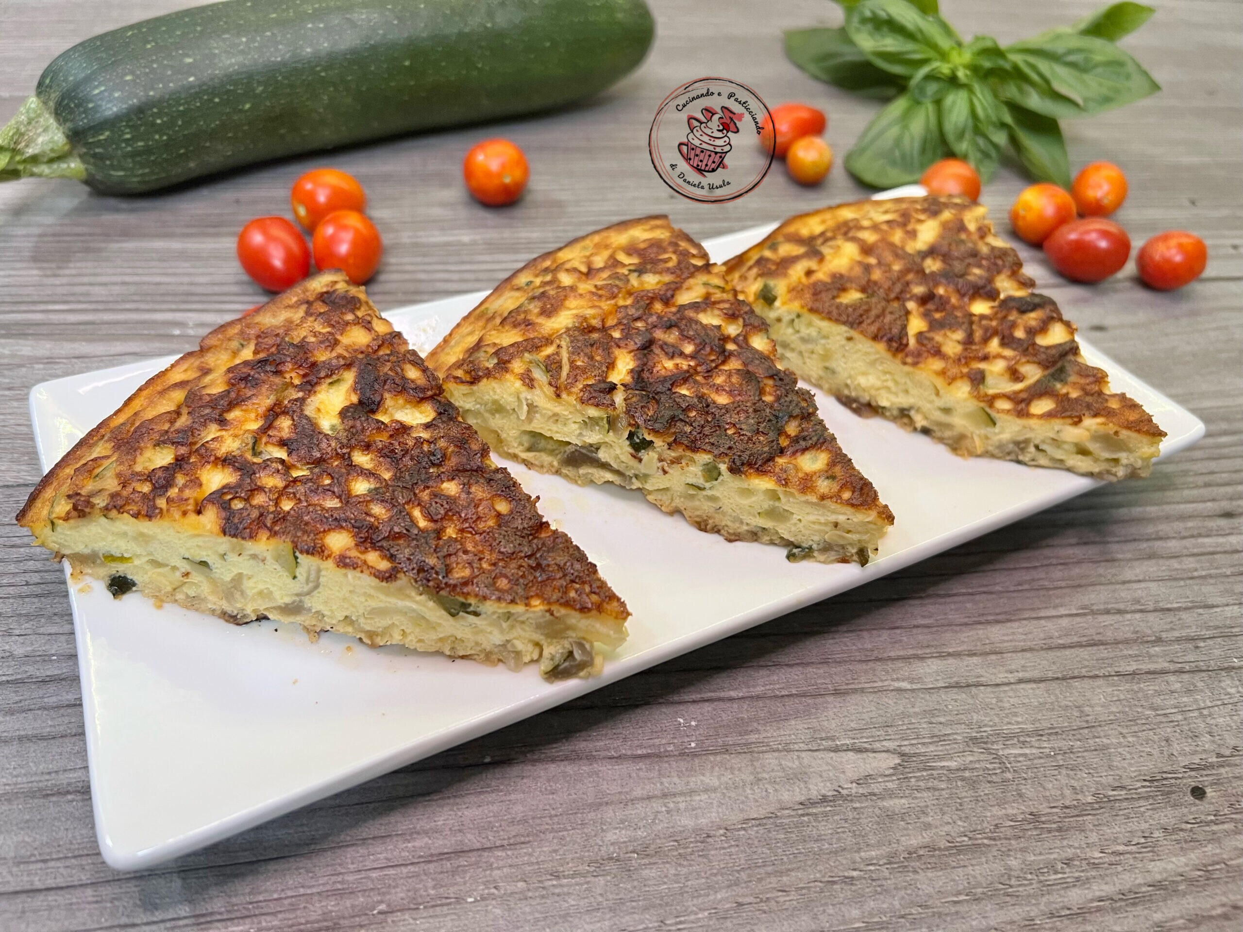 Tortilla de calabacín y gorgonzola