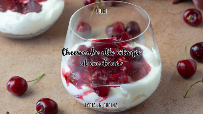 Tarta de queso con cerezas sin gelatina