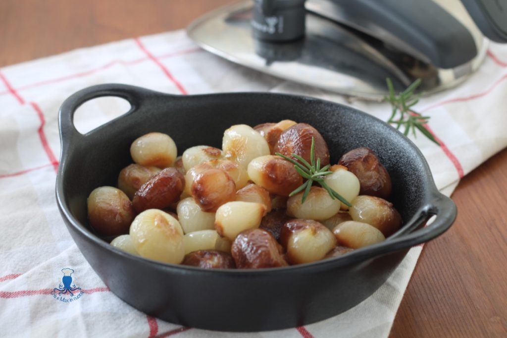 Cebolletas agridulces en olla a presión