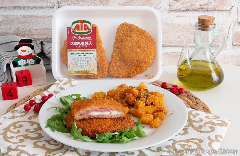 Cordon bleu con calabaza crujiente