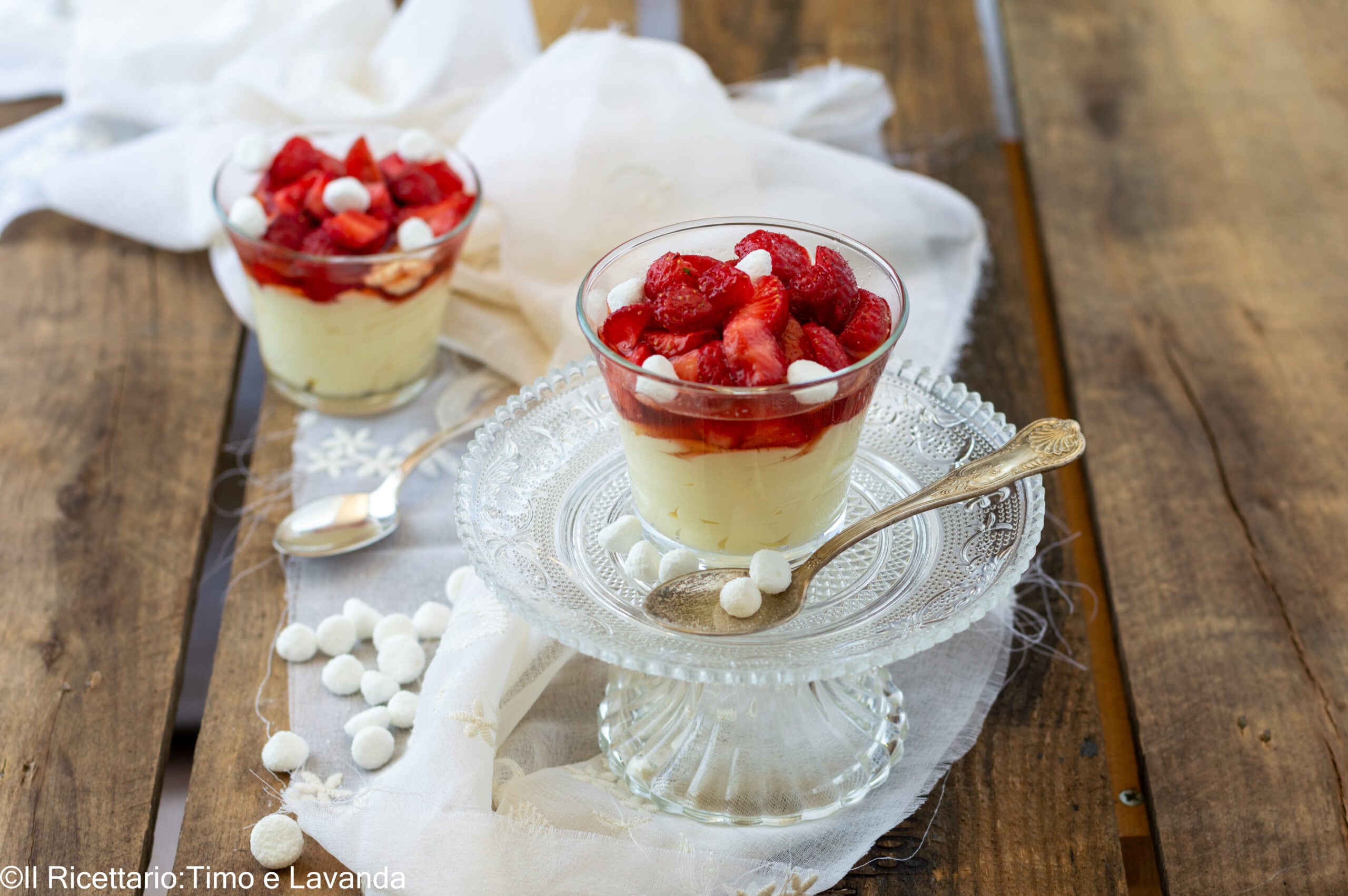 Crema chantilly con fresas