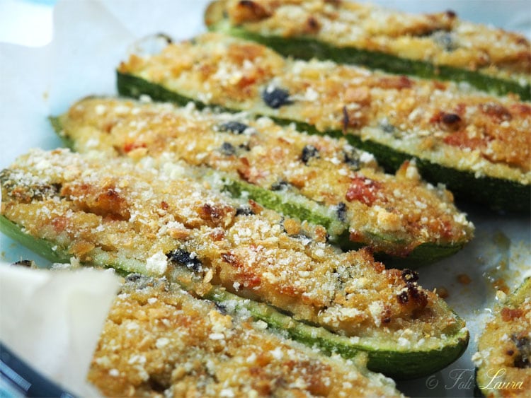 Calabacines rellenos al horno