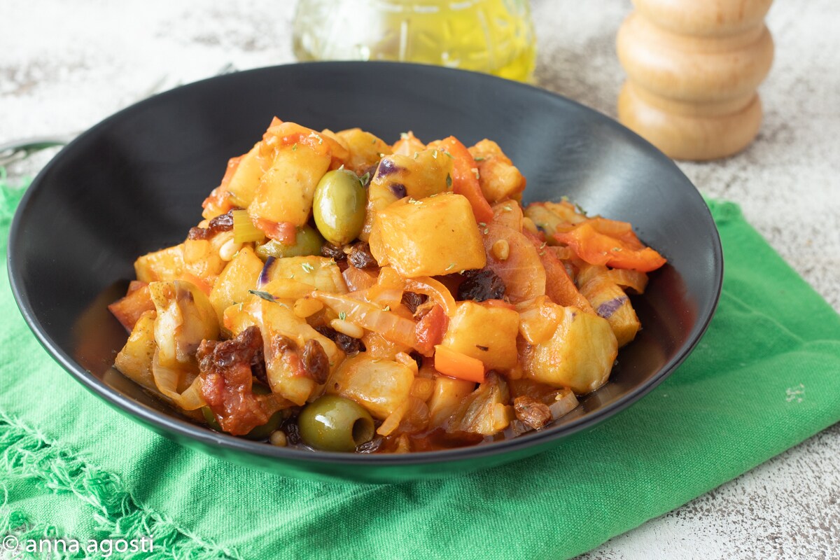 Caponata de berenjenas y pimientos