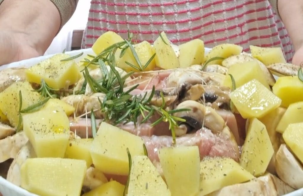 La cinta de lomo asada rellena con setas