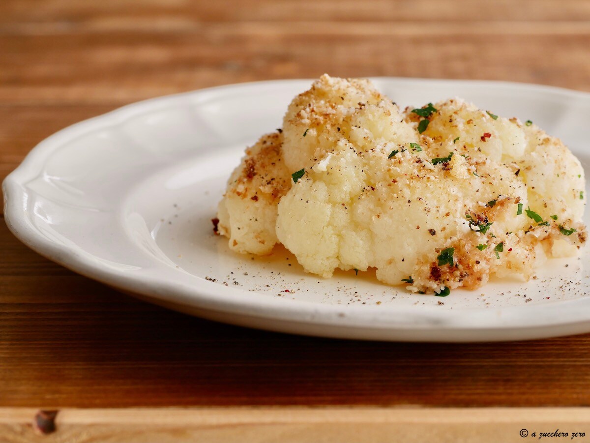 Coliflor gratinada al horno light sin bechamel