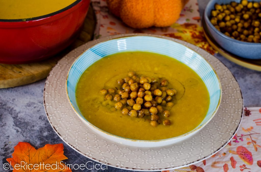 Crema de calabaza y garbanzos