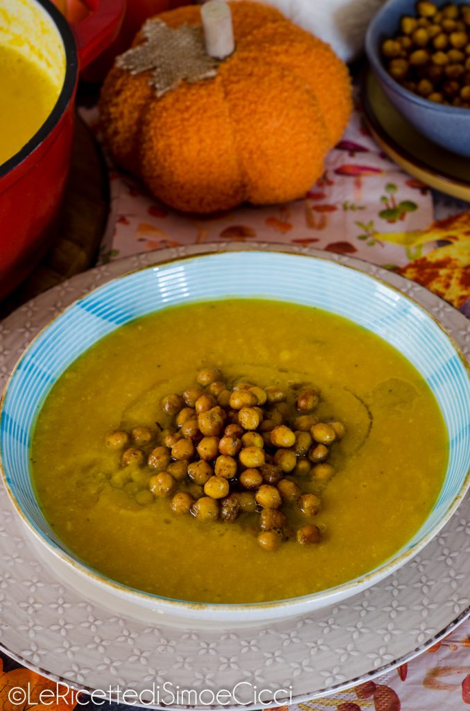 Crema de calabaza y garbanzos