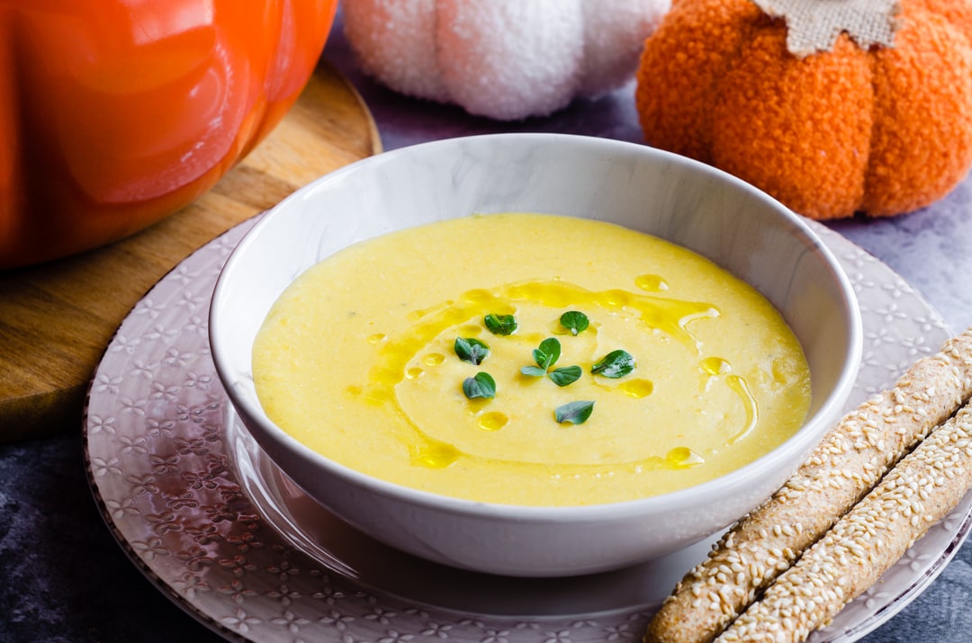 Crema de calabaza y mijo o crema de mijo y calabaza