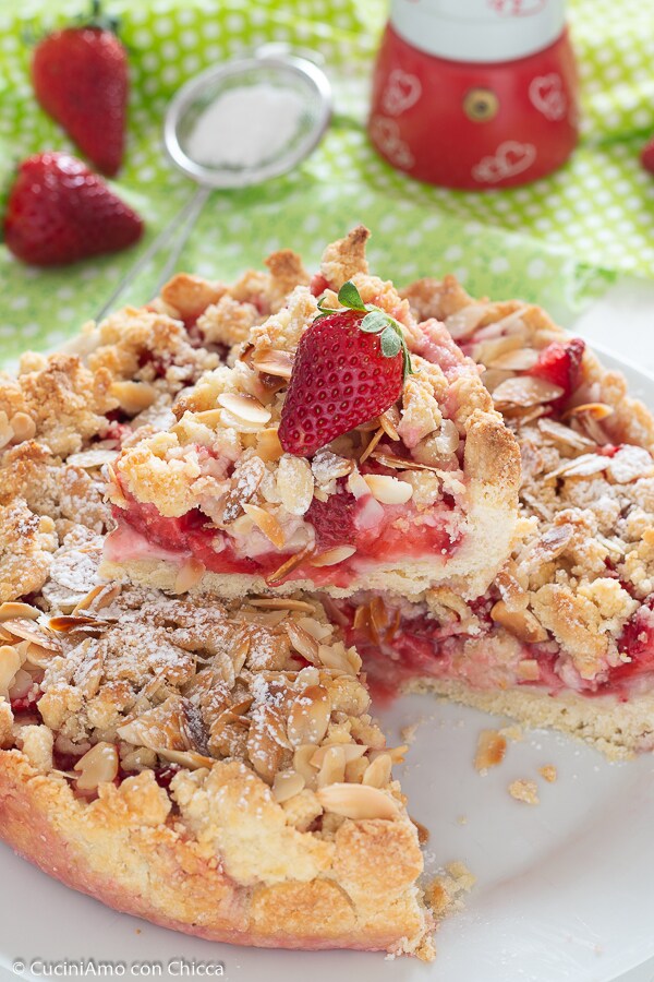 Crumble de fresas y almendras deliciosísimo
