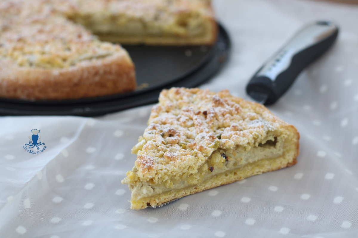 Crumble de mascarpone y pistacho, con masa quebrada de mascarpone