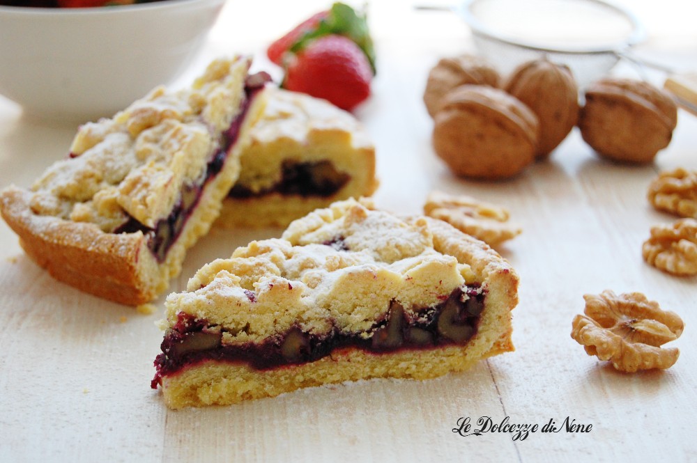 CRUMBLE CON ARÁNDANOS Y NUECES