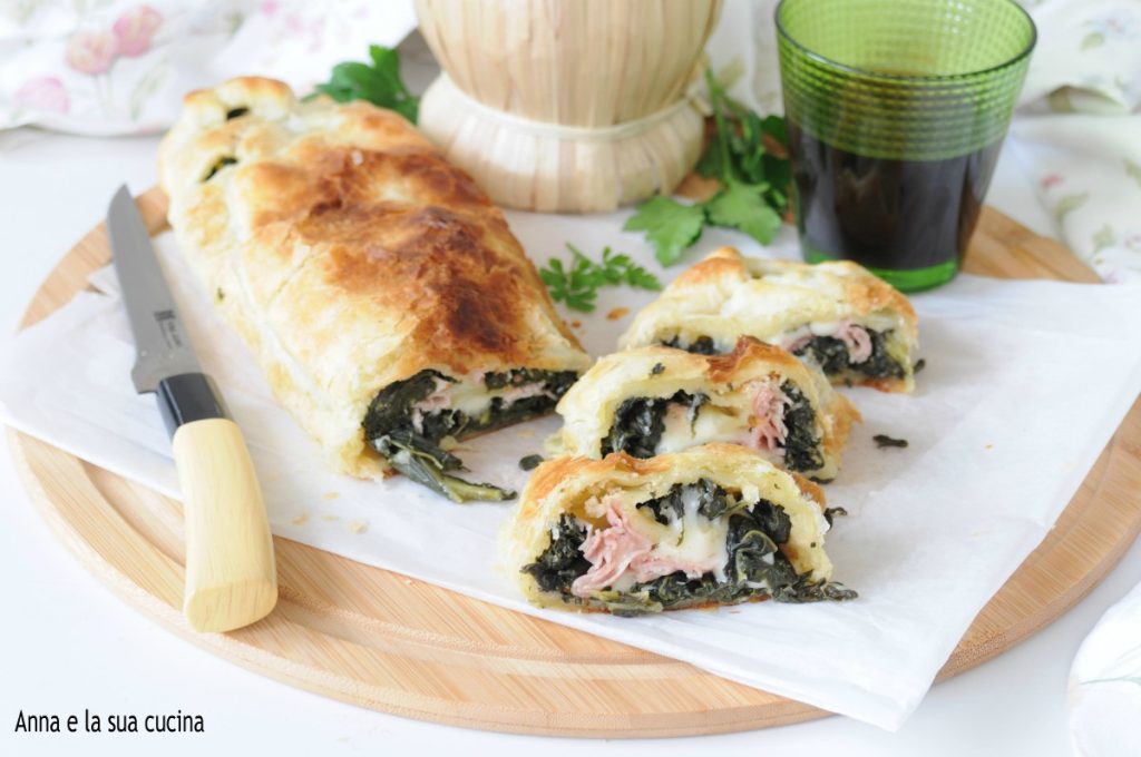 Rollo de hojaldre con grelos