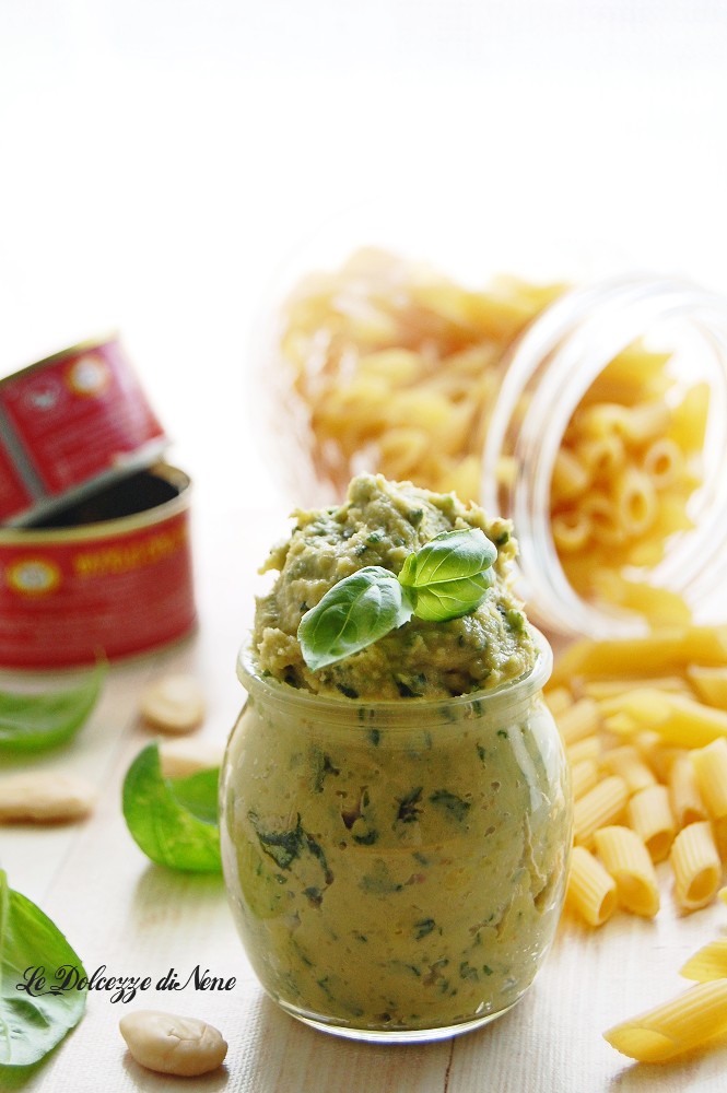 pesto de atún y albahaca