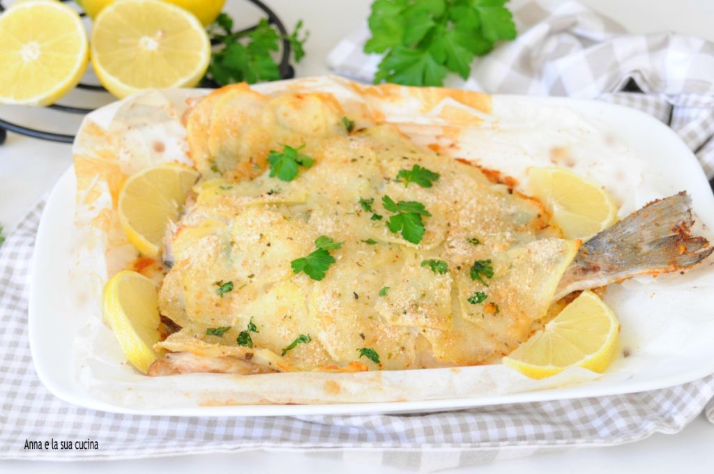Filetes de dorada en costra de patatas