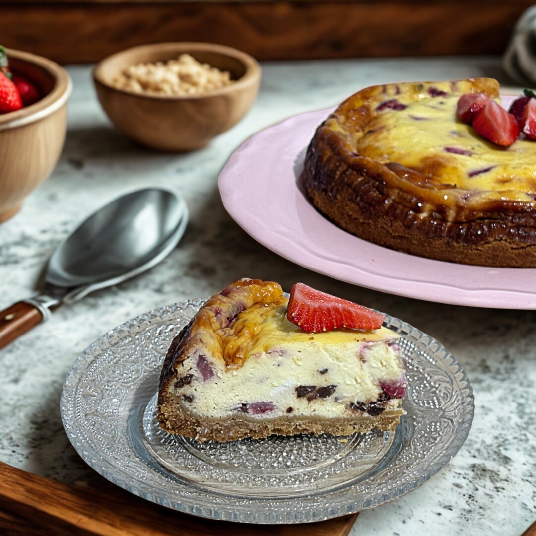 Cheesecake horneada de fresas