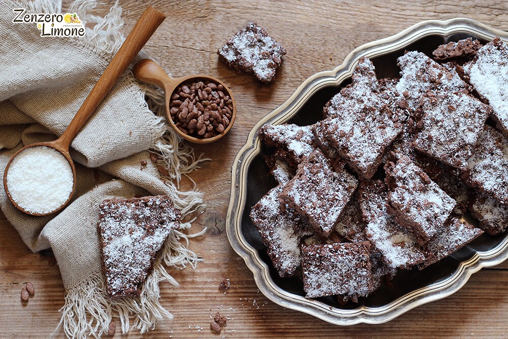 Dulce de arroz inflado y chocolate