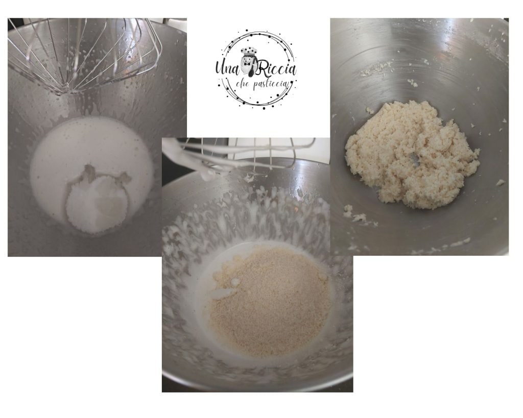 Dulces de coco y aquafaba masa