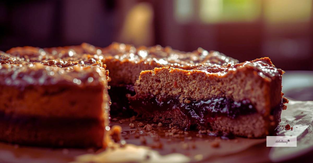 Tarta de trigo sarraceno con mermelada