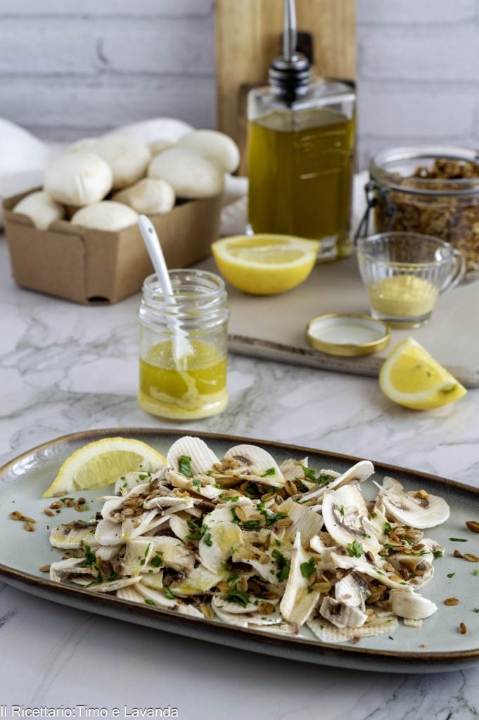 ensalada de champiñones crudos