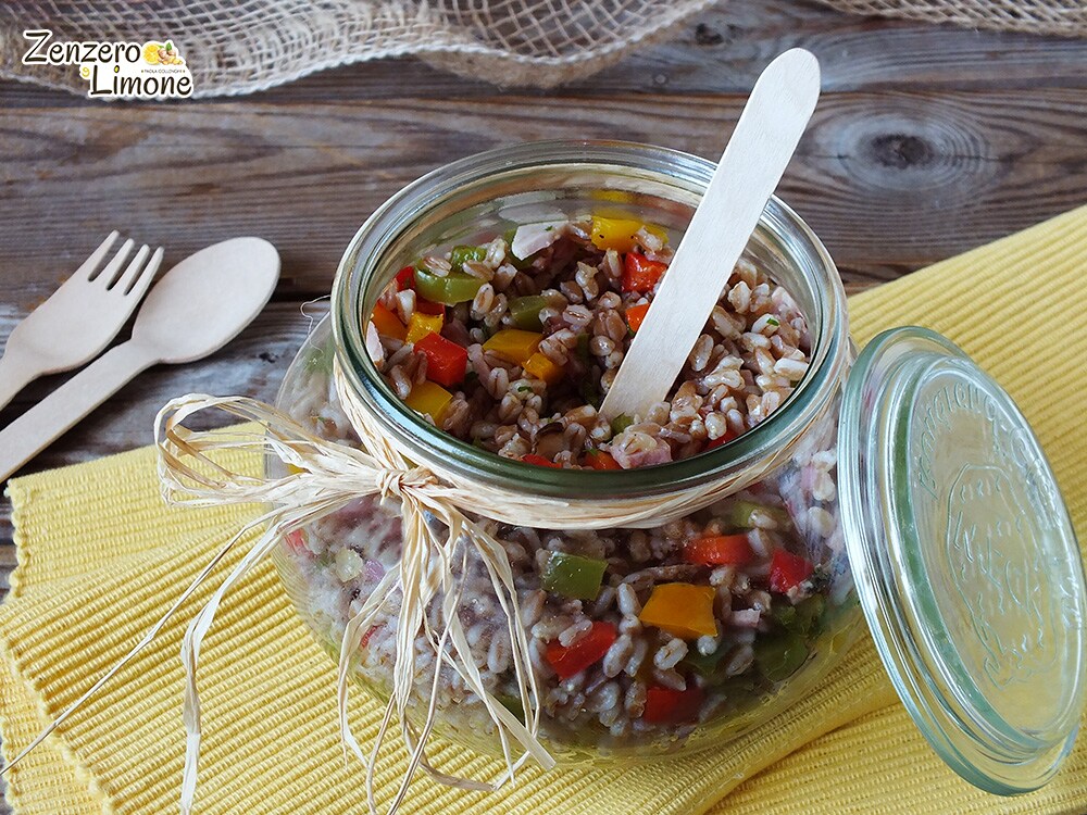 Ensalada de farro y pimientos