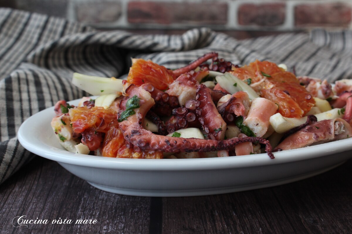 Ensalada de pulpo, hinojo y naranjas
