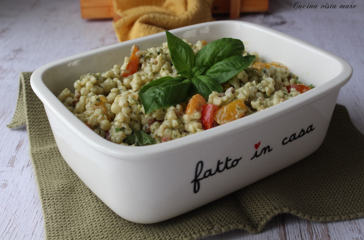 Ensalada fría de fregula sarda