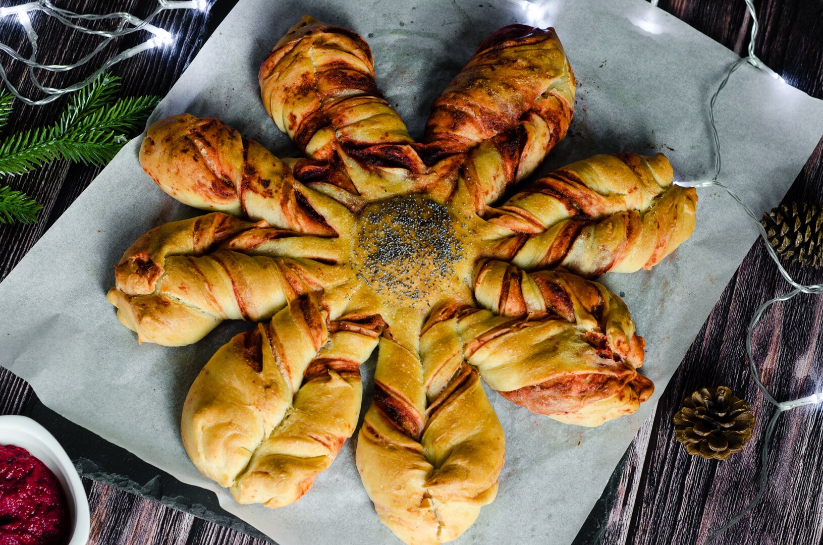 Estrella de pan brioche salado