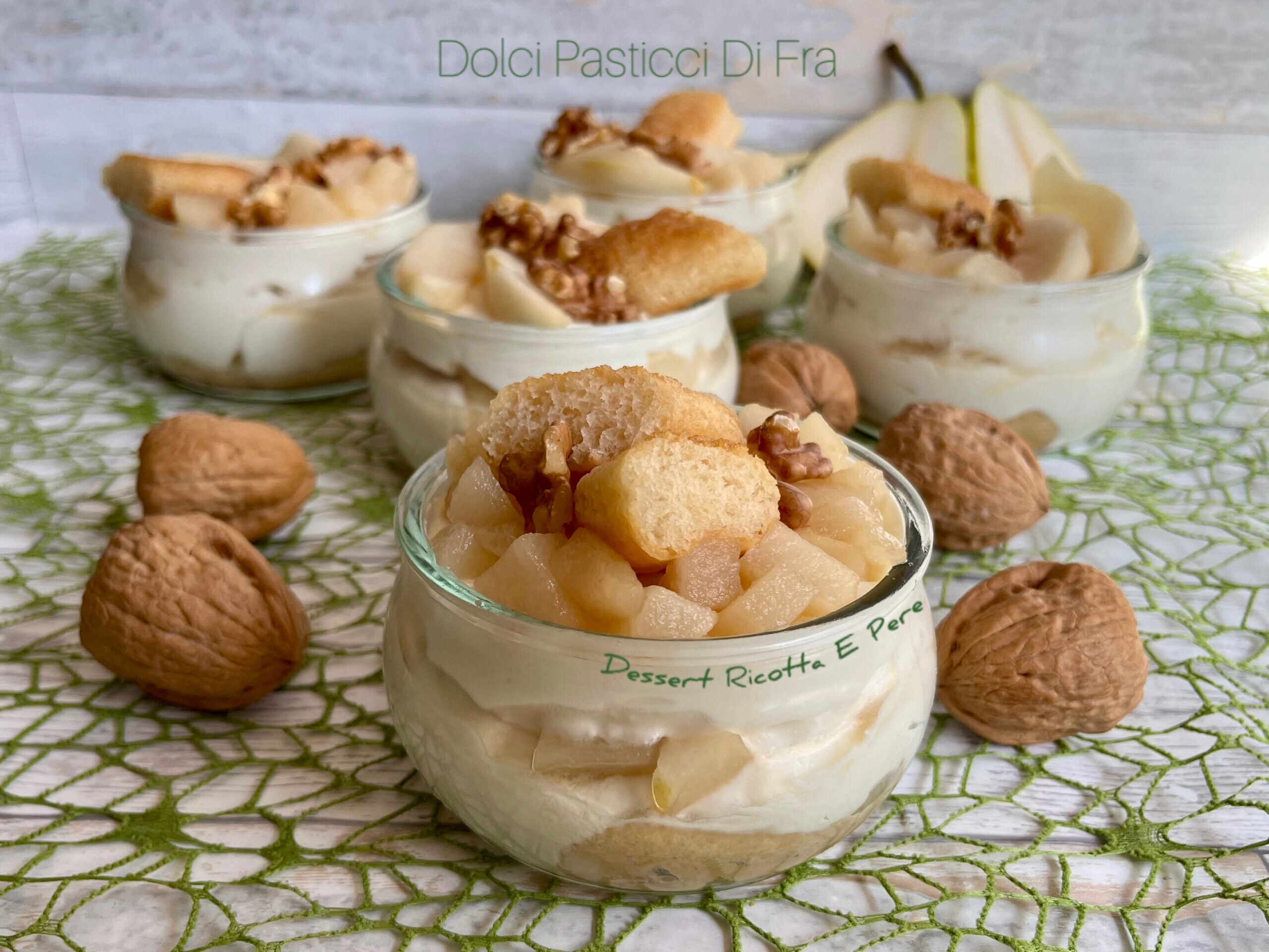 Postre ricotta y peras