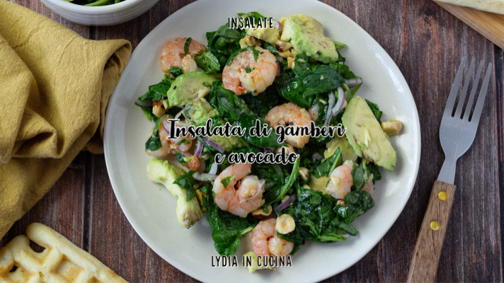 Ensalada de gambas y aguacate