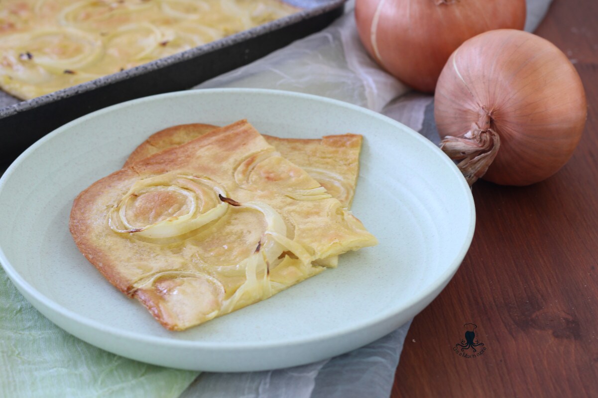Farinata de garbanzos con cebolla