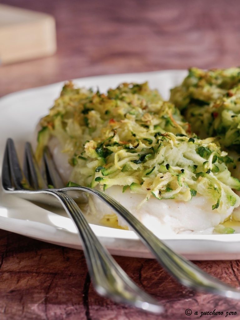 Filetes de bacalao en costra de calabacín