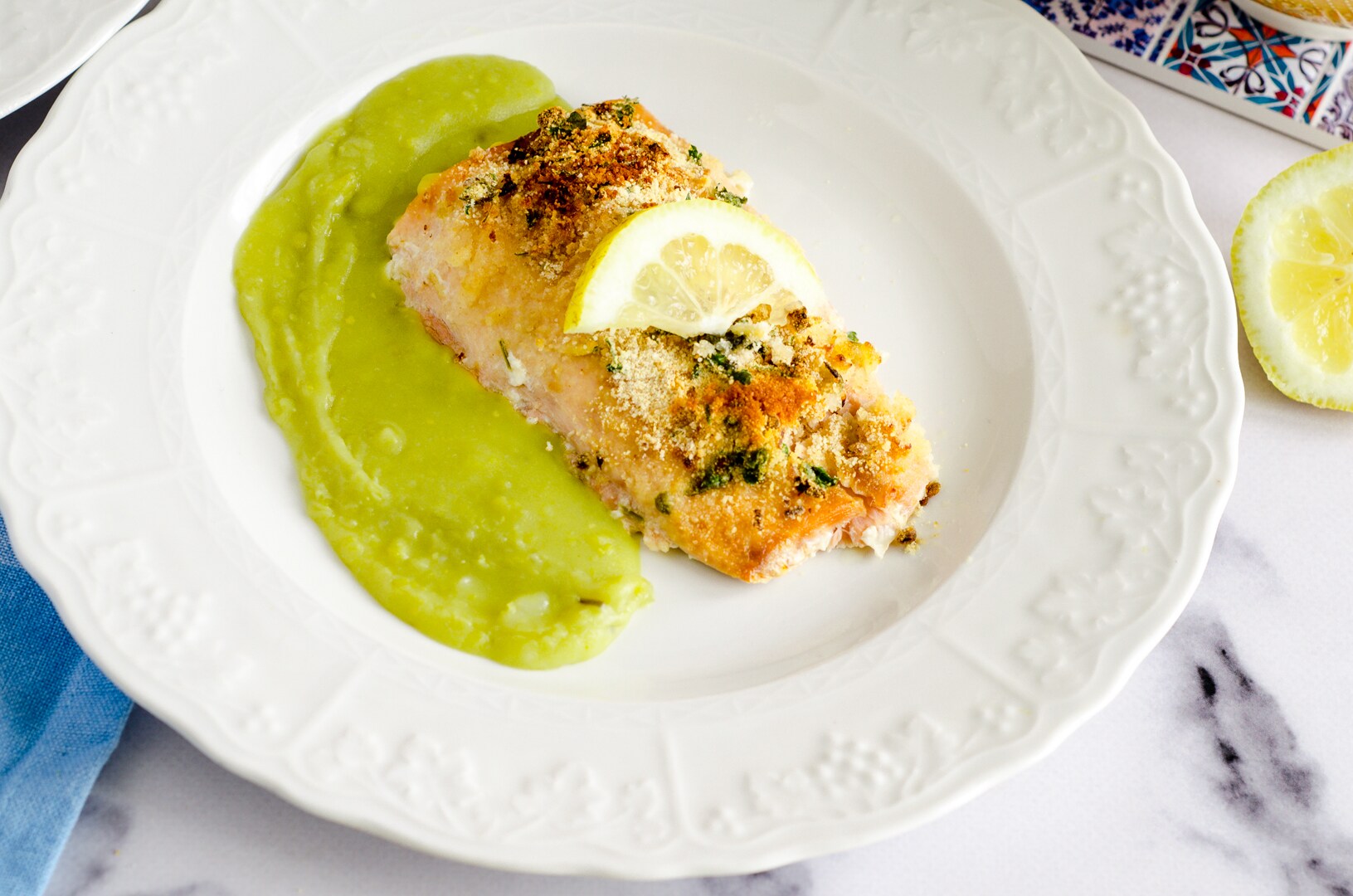 Filetes de salmón gratinados al horno