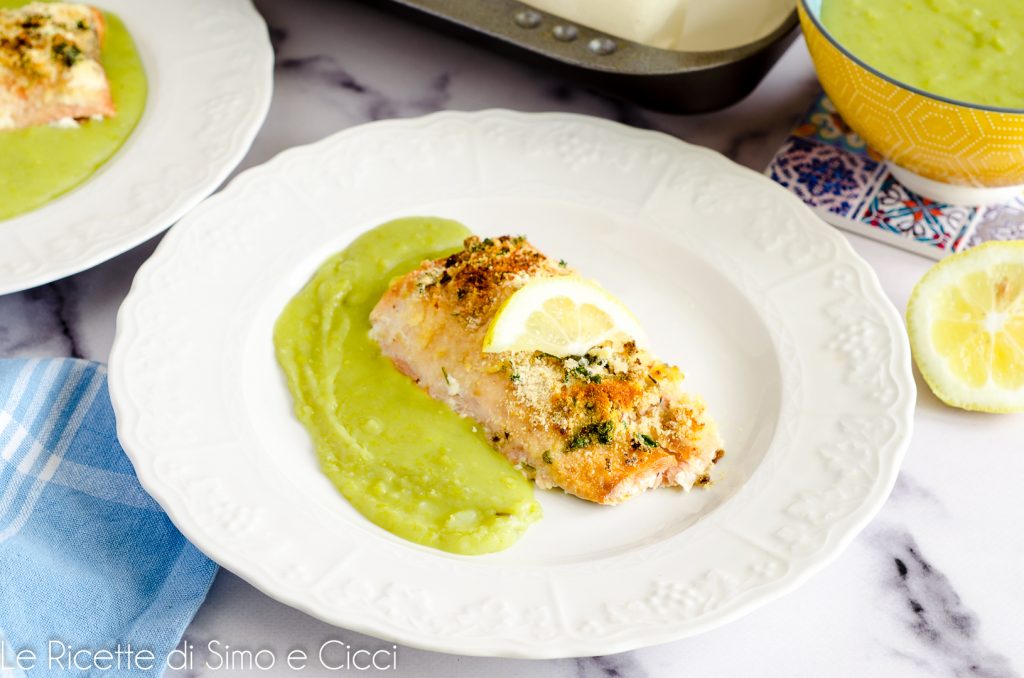 Filetes de salmón gratinados al horno