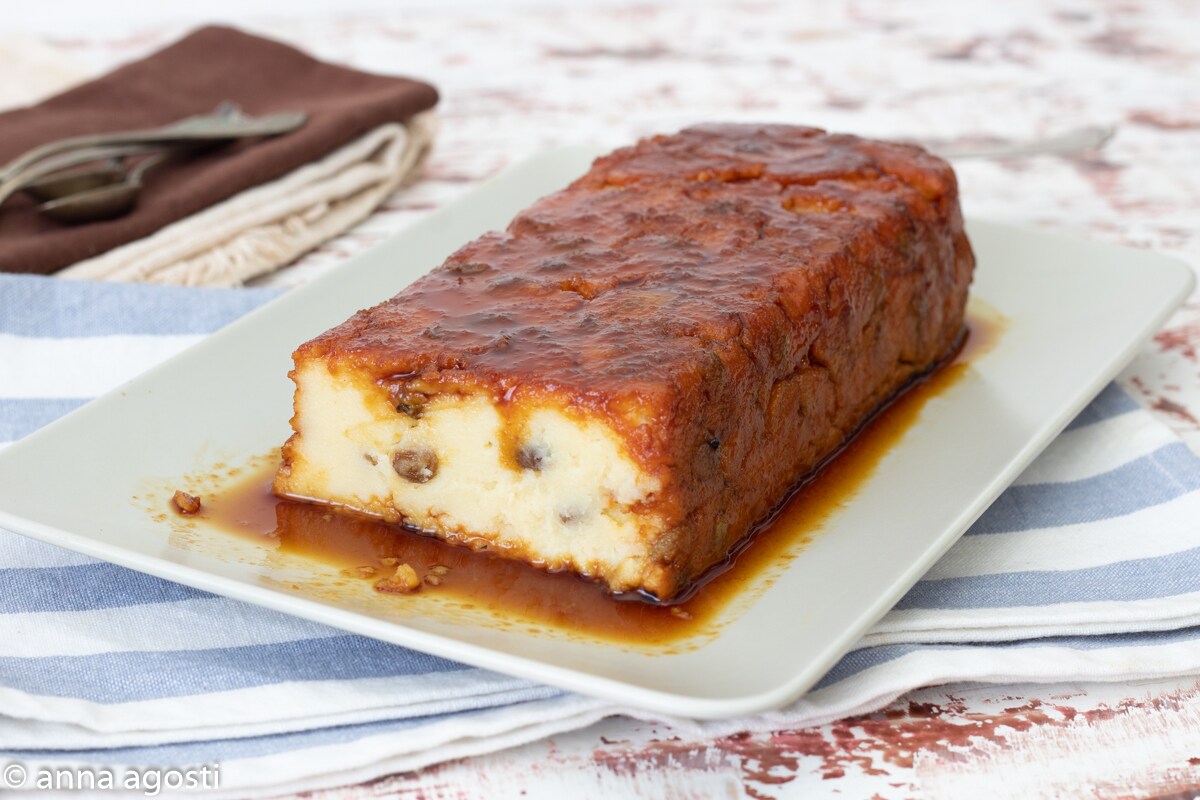 Flan de sémola y pasas sin horno