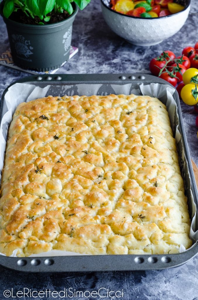 Focaccia sin amasado de alta hidratación
